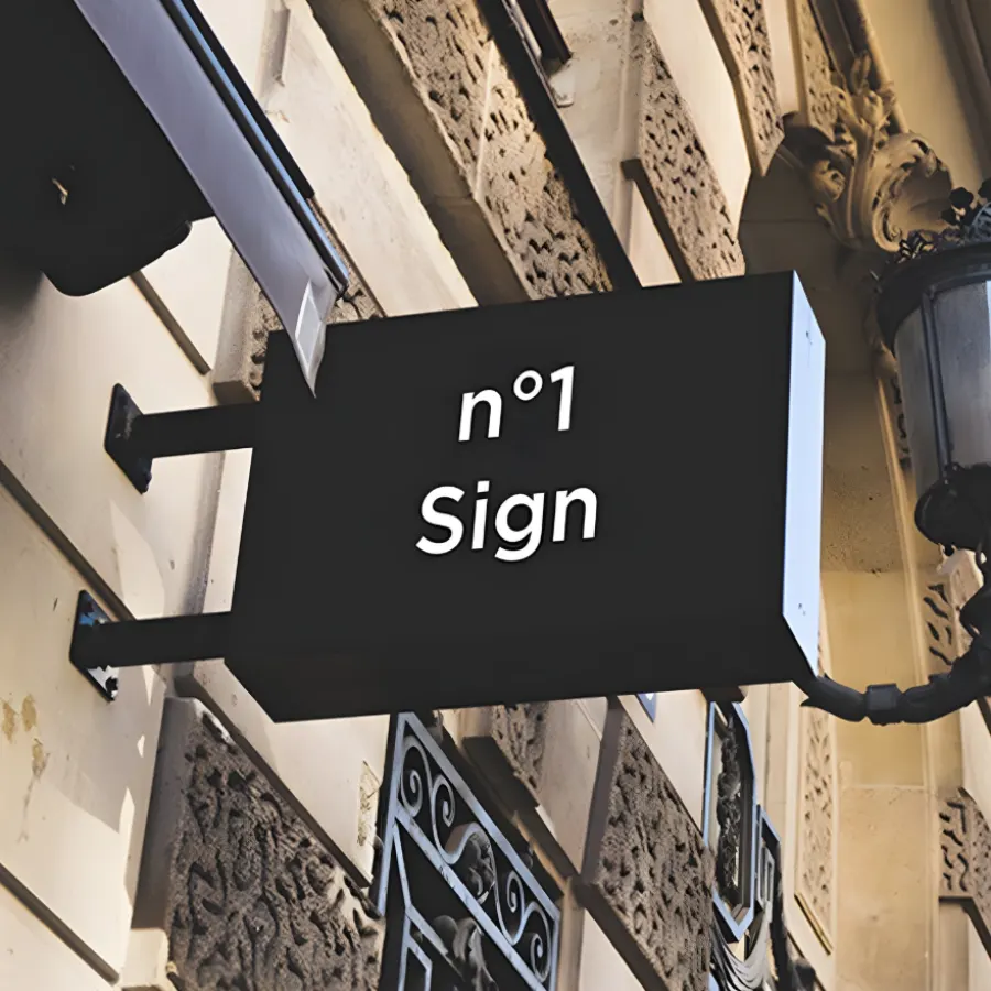 Hollow-out blade sign