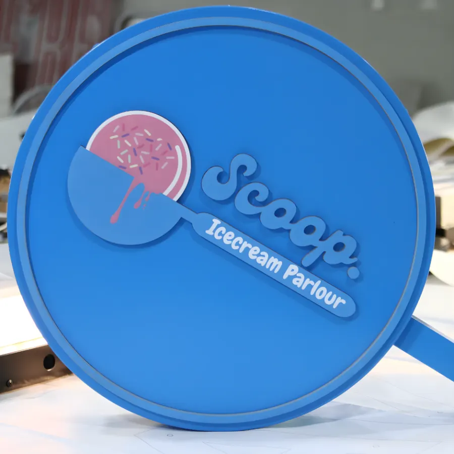 Push-through blade sign